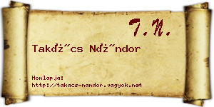 Takács Nándor névjegykártya